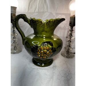 Vintage 1965 Deforest of California Green Grapes Pitcher Cookie Jar No Lid